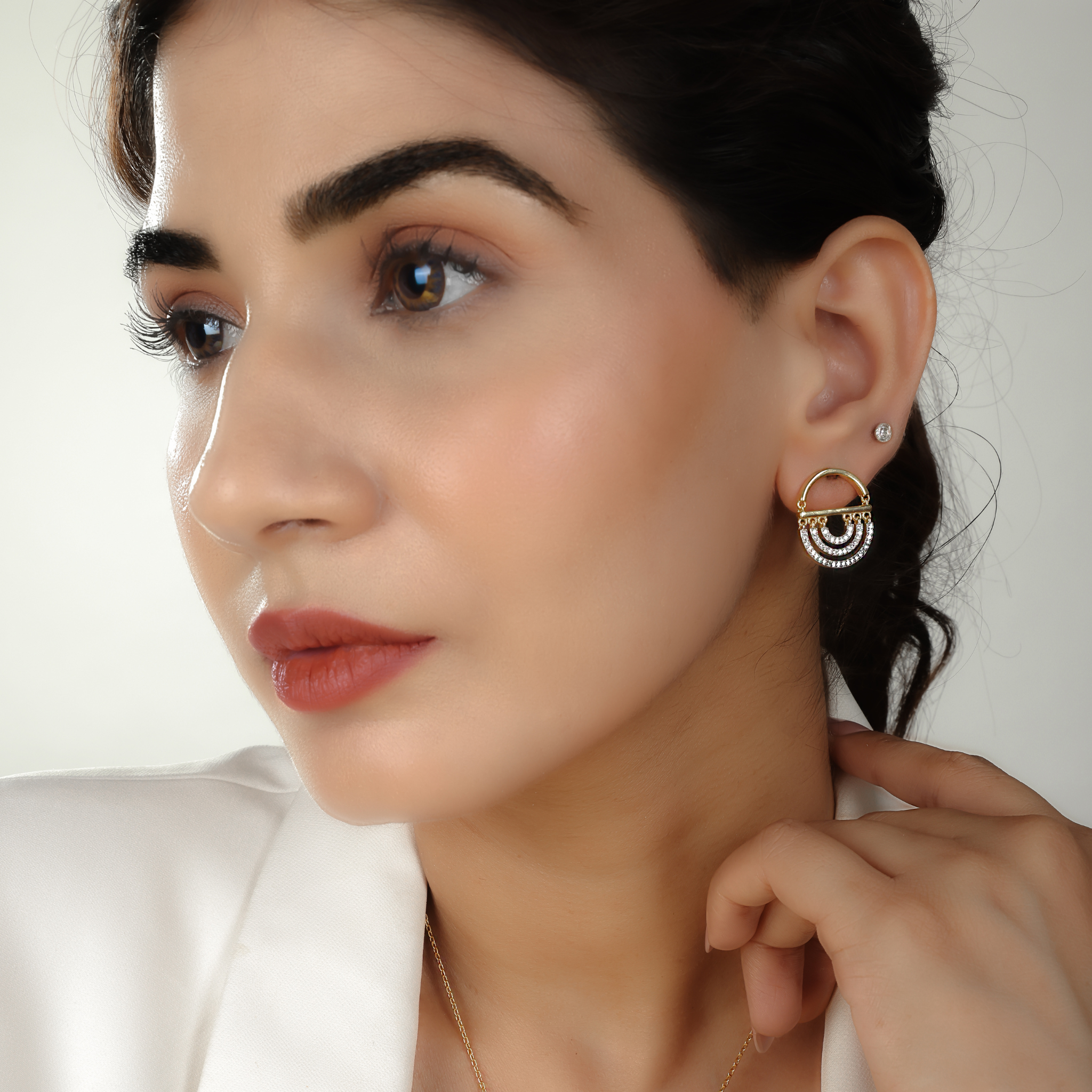 Water Twin Drop Dangle Earrings, Hallmarked 925 Sterling Silver